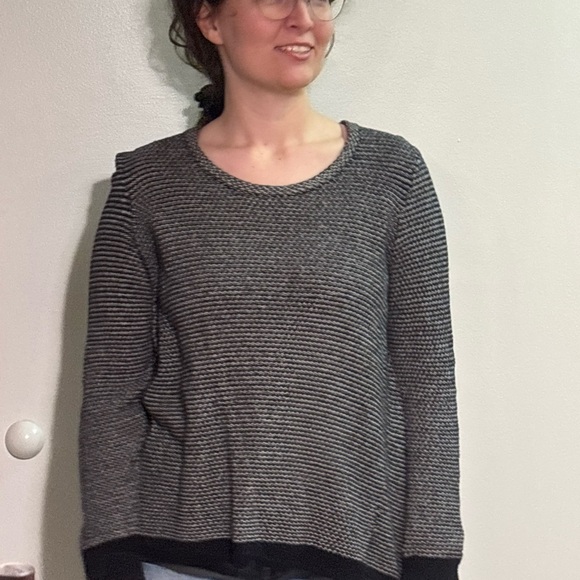 Madewell Black and Gray Striped Sweater - Picture 3 of 3